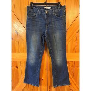 Levi's 515 Bootcut Women Size 10 Blue Jeans Distressed Stretch (3577)